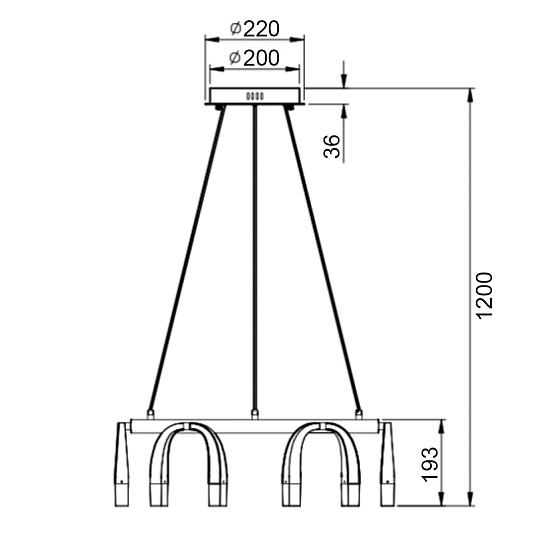 Подвесной светильник Vele Luce Negro VL7102P12 Фото № 4