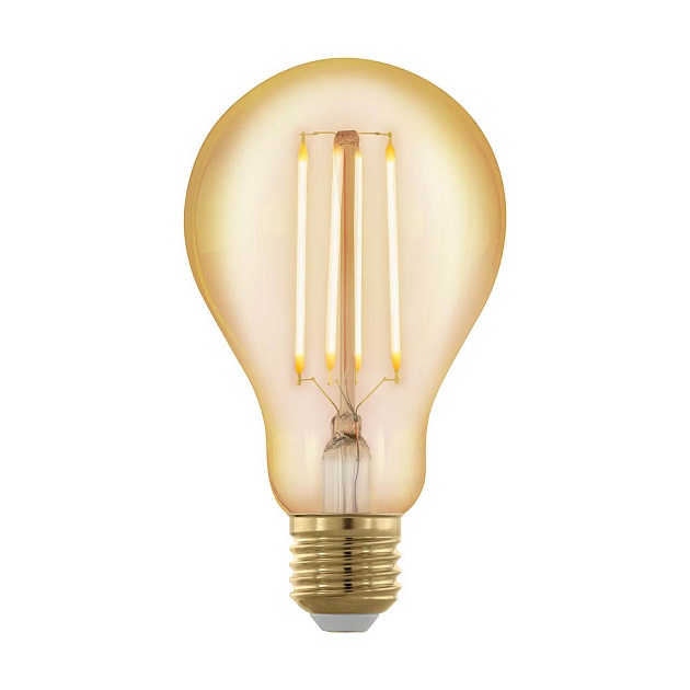 Лампа светодиодная филаментная диммируемая Eglo E27 4W 1700К золотая 11691 фото 