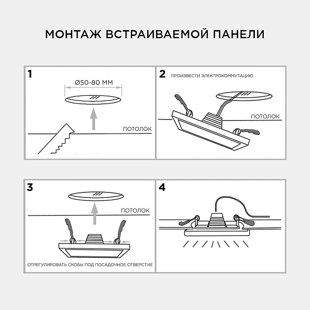 Встраиваемая светодиодная панель OGM LP-18 фото 3