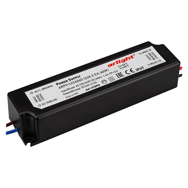 Блок питания Arlight ARPV-LV60 24V 60W IP67 2,5A 010992 Фото № 1