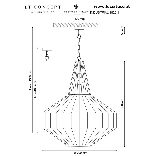 Подвесной светильник Lucia Tucci Industrial 1822.1 Фото № 2