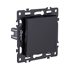 Выключатель 1-клавишный проходной 10А/250В, черный Kollinger Asthetik AS-002BK 1