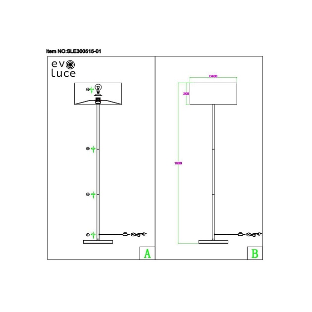 Торшер Evoluce Brescia SLE300515-01 Фото № 2