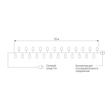 Гирлянда Eurosvet нить 10м IP65 400-101 мульти с мерцанием 1