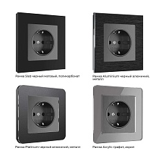 Розетка с заземлением и шторками Werkel графит рифленый W1171104 4690389158636 5