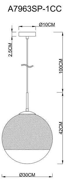 Подвесной светильник Arte Lamp Jupiter Chrome A7963SP-1CC фото 4