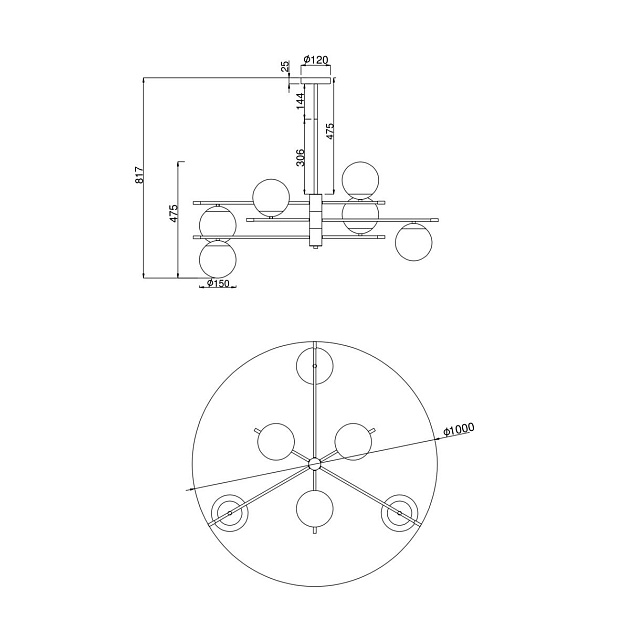 Подвесной светильник Maytoni Nostalgia MOD048PL-06G изображение 13 Подвесной светильник Maytoni Nostalgia MOD048PL-06G Фото № 13