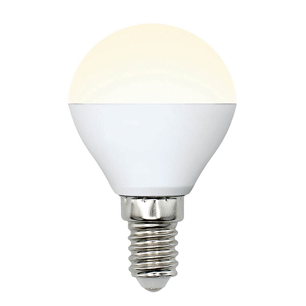 Лампа светодиодная Uniel E14 6W 3000K матовая LED-G45-6W/WW/E14/FR/MB PLM11WH UL-00002375 фото 