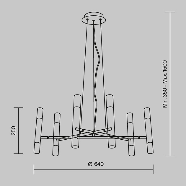 Подвесная люстра Maytoni Vigo MOD031PL-12B Фото № 8