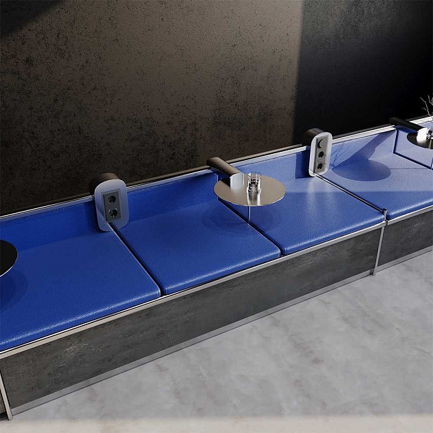 Рамка стеклянная Voltum S70 на 3 поста, (графит, стекло) VLS110307 Фото № 3