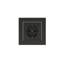Розетка Makel 1-м СП Karea 16А IP20 с/з дым. металлик 56050028