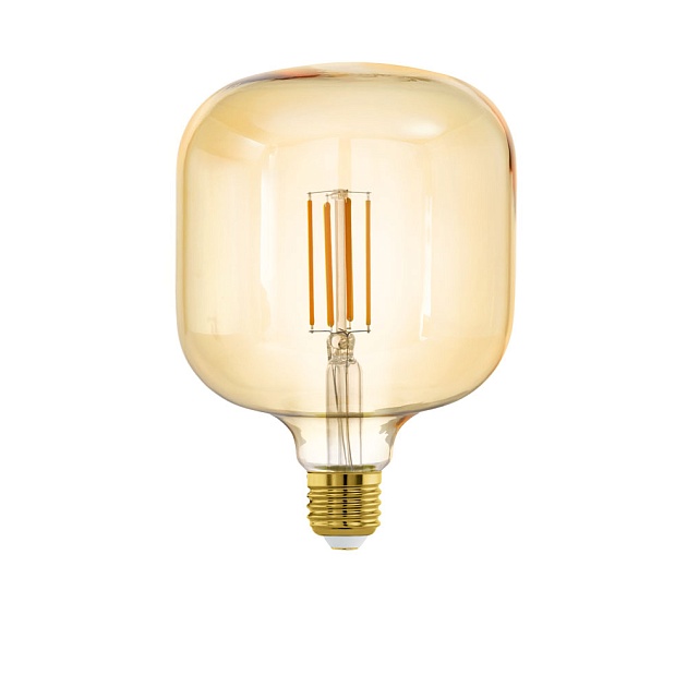 Лампа светодиодная диммируемая филаментная Eglo E27 4W 2200K янтарная 12594 фото 