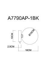 Бра Arte Lamp Vincent A7790AP-1BK 2