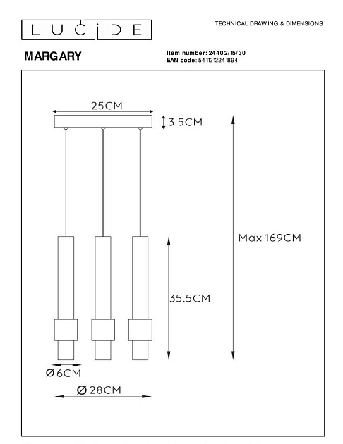 Подвесная светодиодная люстра Lucide Margary 24402/15/30 изображение 2 Подвесная светодиодная люстра Lucide Margary 24402/15/30 Фото № 2