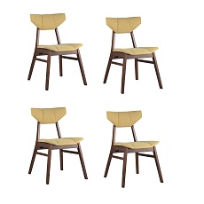 Кухонный стул Stool Group TOR массив гевеи цвет орех сидение желтое 4 шт. LW1903 BZ-14 YELLOW-KOROB4
