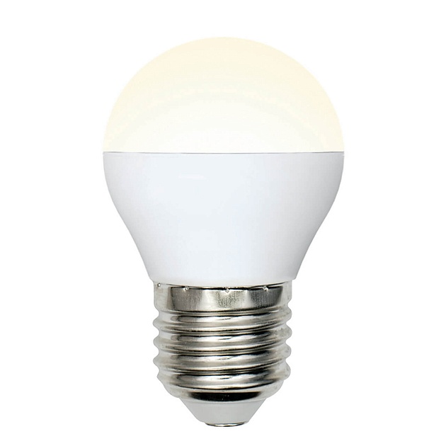 Лампа светодиодная Uniel E27 6W 3000K матовая LED-G45-6W/WW/E27/FR/MB PLM11WH UL-00002377 Фото № 1