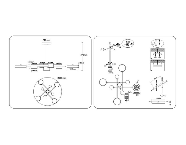 Люстра на штанге Ambrella light COMFORT FL51629 Фото № 11