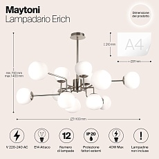 Подвесная люстра Maytoni Erich MOD221-PL-12-N 1