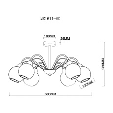 Потолочная люстра MyFar Marsel MR1611-6C 1