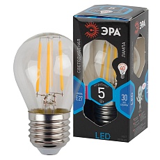 Лампа светодиодная филаментная ЭРА E27 5W 4000K прозрачная F-LED P45-5W-840-E27 Б0039191 2
