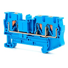 Зажим пружинный, 2-проводной проходной ЗНИ - 4, JXB PT 4, синий LD572-2-40 49250 4