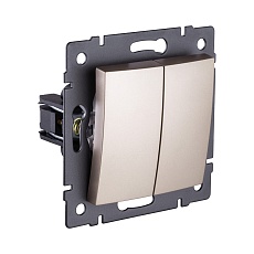 Выключатель 2-клавишный 10А/250В, изогнутый, золотой Kollinger REA-R-007GD для Aspekt, Eleganz, Reflex 1