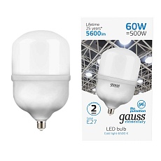 Лампа светодиодная Gauss E27 60W 6500K матовая 63236 3