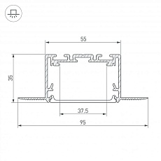 Профиль Arlight SL-Linia55-Fantom-2500 Seamless Anod 029507 2