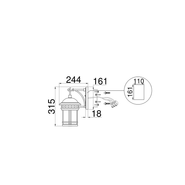 Уличный настенный светильник Maytoni Salamanca O031WL-01BR Фото № 4