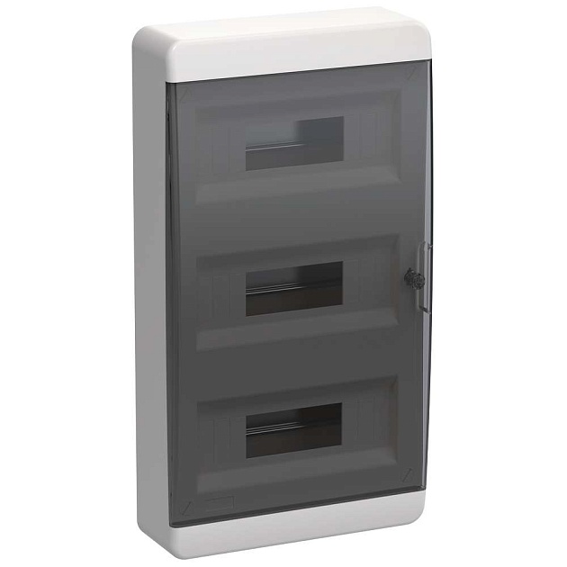 TEKFOR Корпус пластиковый ЩРН-П-36 IP41 черная прозрачная дверь IEK TF5-KP12-N-36-41-K01-K03 Фото № 1