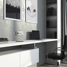 Выключатель Werkel Hammer двухклавишный серебряный W1220006 4690389162299 2