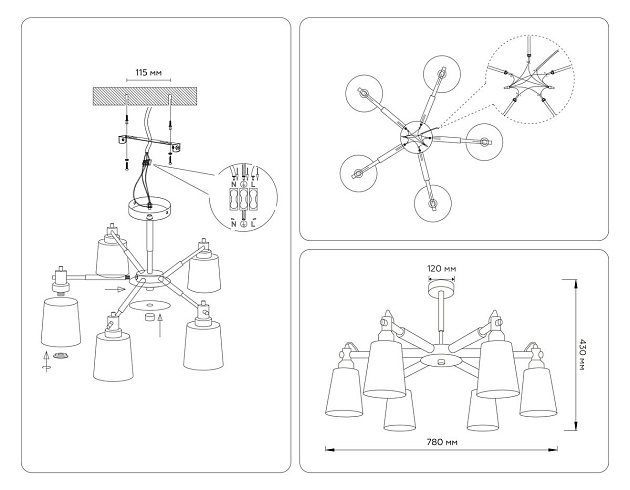 Потолочная люстра Ambrella light Traditional Loft TR82211 изображение 3 Потолочная люстра Ambrella light Traditional Loft TR82211 Фото № 3