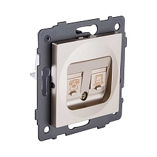 Розетка двойная RJ11 + RJ45 Cat.6, золотой Kollinger REA-011GD для Aspekt, Eleganz, Reflex 1
