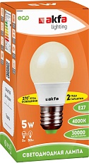 Лампа светодиодная Akfa Lighting E27 5W 4000K матовая FLLBL052740A 1