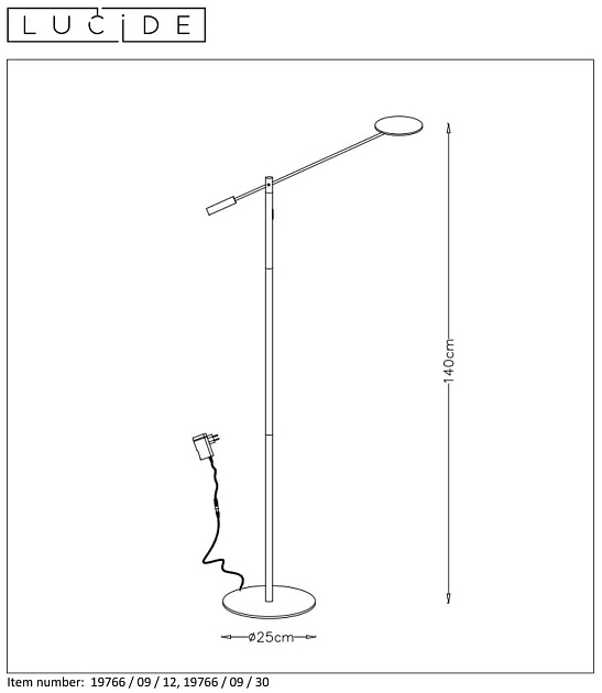 Торшер Lucide Anselmo 19766/09/12 Фото № 6