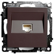 Розетка компьютерная RJ-45 Stekker Катрин шоколад GLS00-7107-04 49023
