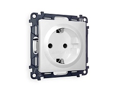 Комплект механизма электрической розетки AMBRELLA VOLT  ALFA Белый глянец с/з с шторками QUANT (AP1070, VM141) MA107010