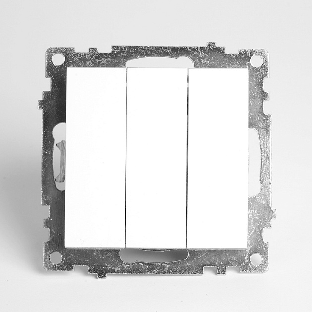 Выключатель трехклавишный Stekker Катрин GLS10-7108-01 белый 49171 фото 2