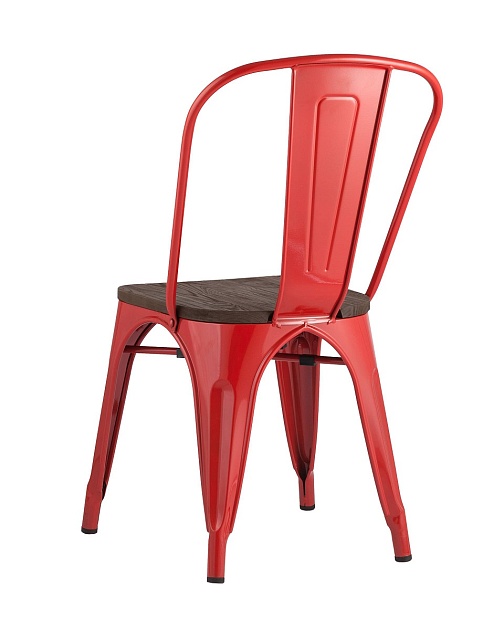 Барный стул Tolix красный глянцевый + темное дерево YD-H440B-W LG-03 фото 3