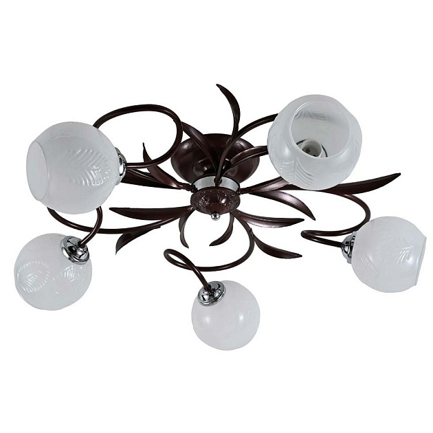 Потолочная люстра ЭкономСвет 10075/5CF+CR WT Фото № 1