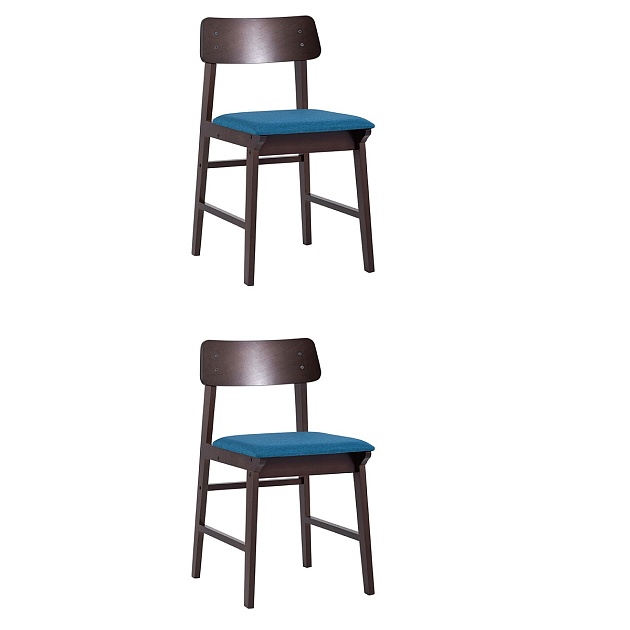 Комплект стульев Stool Group ODEN S NEW мягкое сидение синее 2 шт. MH52035 H3221-7 STEEL BLUEx2 KOROB фото 