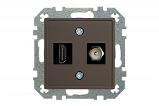 Розетка HDMI/TV Liregus Retro коричневый омбре 29-038 2