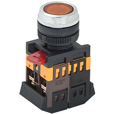 Кнопка ABLFS-22 желтый d=22мм неон/240В 1з+1р IEK BBT30-ABLFS-K05