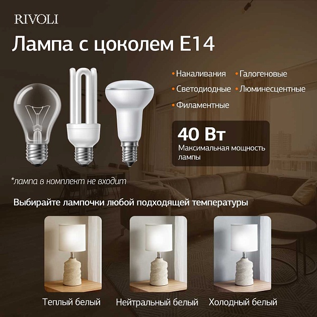 Настольная лампа Rivoli Marian 7549-502 Б0070135 изображение 5 Настольная лампа Rivoli Marian 7549-502 Б0070135 Фото № 5