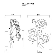 Настенный светильник Fluorite Pristine Right FL1187-3WR 1