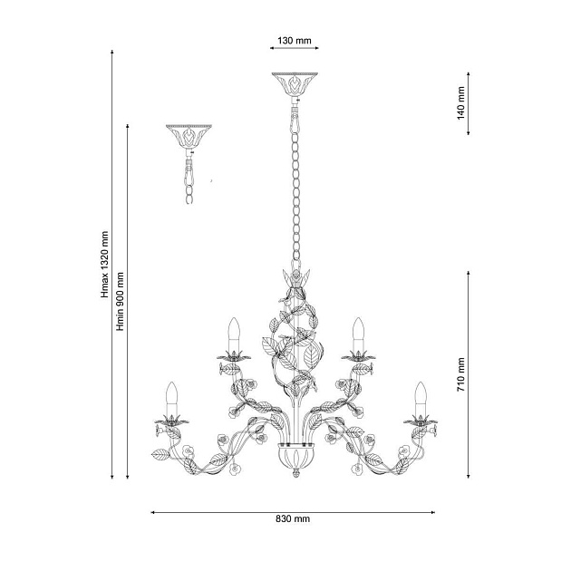 Подвесная люстра Lucia Tucci Fiori Di Rose 185.10.5 Фото № 2