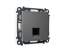 Комплект механизма компьютерной розетки AMBRELLA VOLT ALFA Антрацит серый RJ-45(8P8C) CAT6 с шторкой QUANT (AP6620, VM188) MA662010