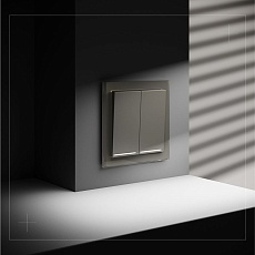 Выключатель встраиваемый Voltum S70 двухклавишный с подсветкой 10А, (шелк) VLS020204 3