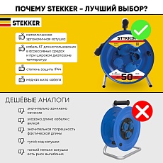 Удлинитель Stekker Professional 4гн 50м с/з PRF02-31-50 39787 1