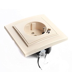 Розетка 2P+PE/USB Stekker Эрна со шторками слоновая кость PST16-9011-02 39237 3